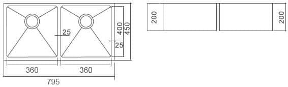 Impact Undermount Double Bowl Sink - Designer Bathware