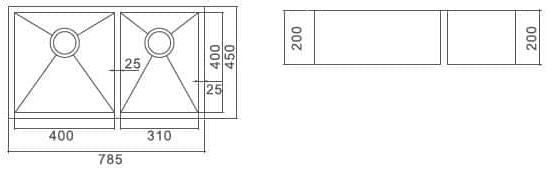 Impact Undermount Double Sink - Designer Bathware
