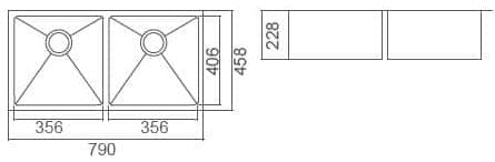 Impact Undermount Double Sink - Designer Bathware