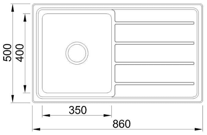 Impact Insert Single Bowl with Drainer - Designer Bathware