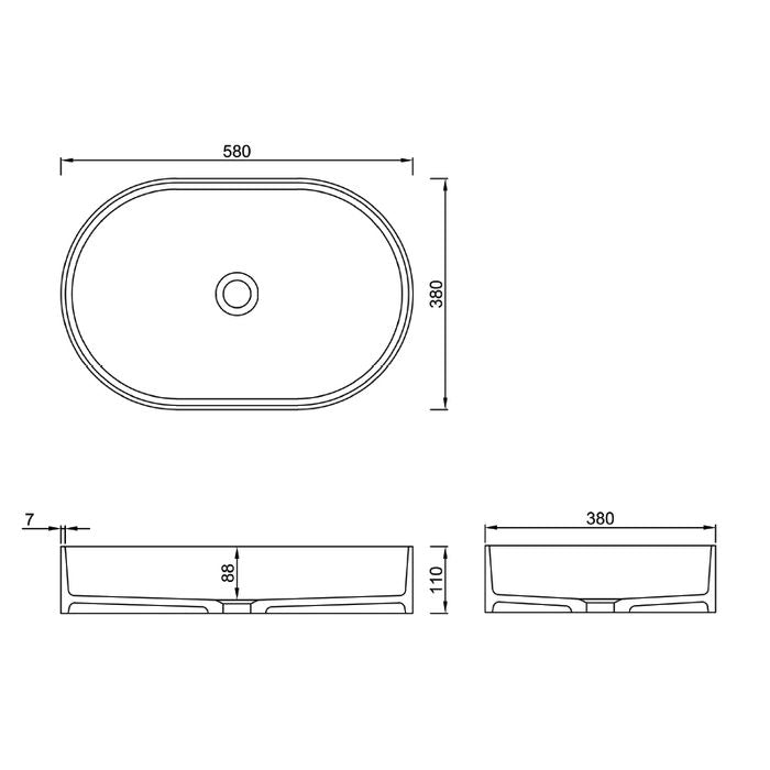 NOOSA SOLID SURFACE BASIN - Designer Bathware