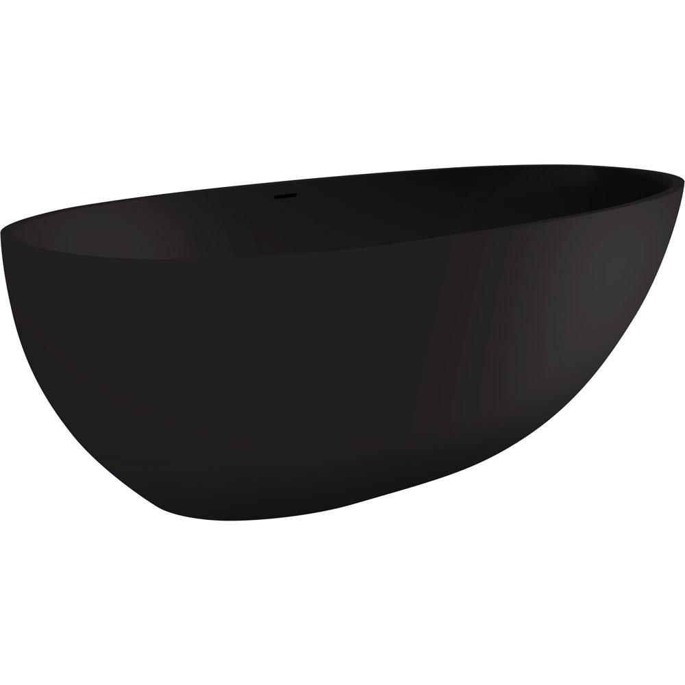 Bahama 1700 Matte Black Cast Stone Soild Surface Bath