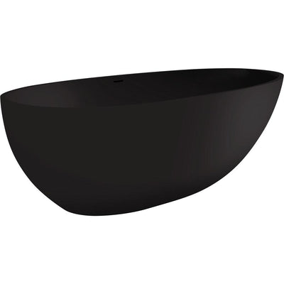 Bahama Matte Black Cast Stone Soild Surface Bath