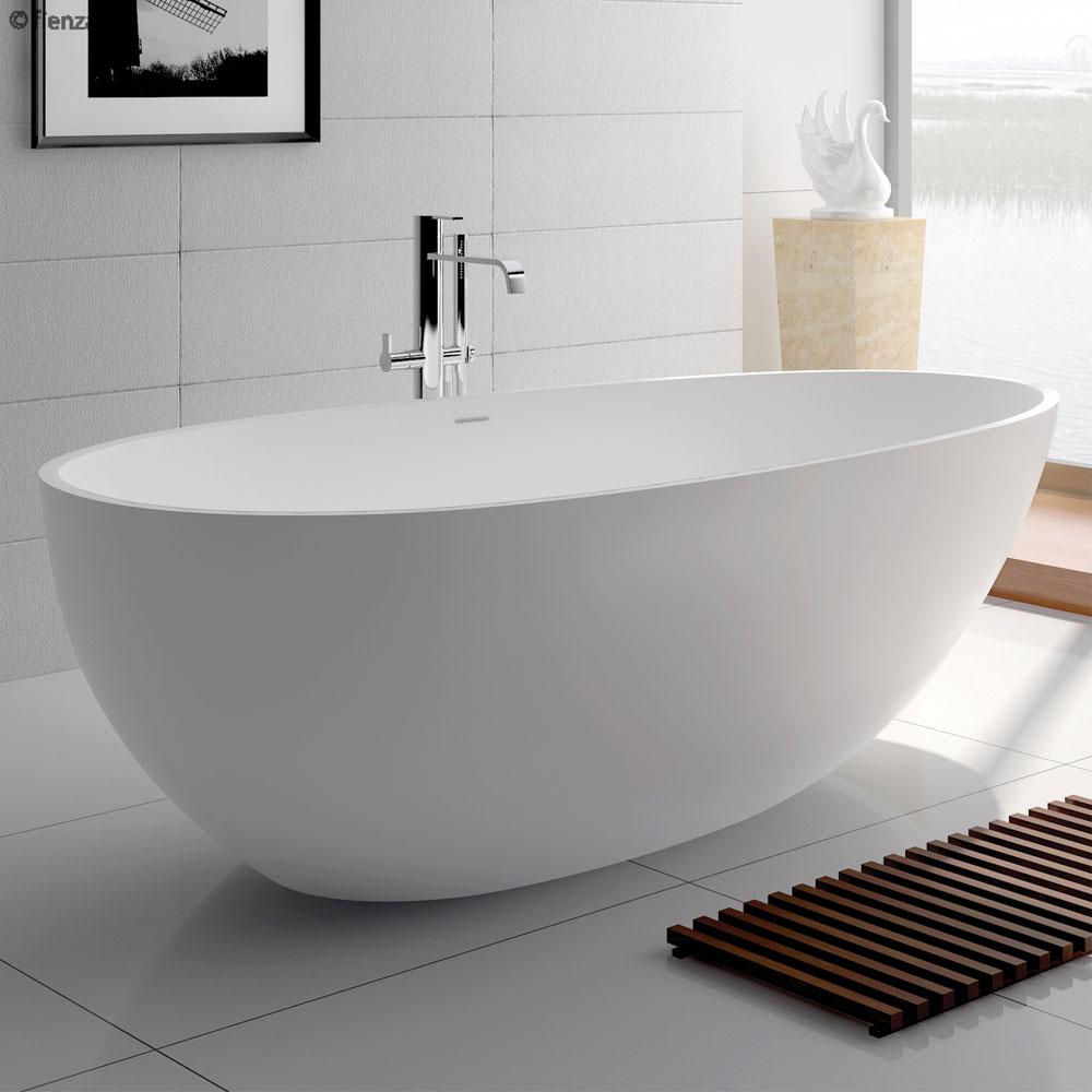 Bahama 1500 White Cast Stone Soild Surface Bath