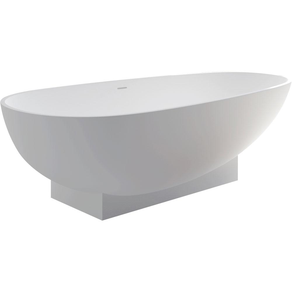Lagoona Matte White Cast Stone Solid Surface Bath