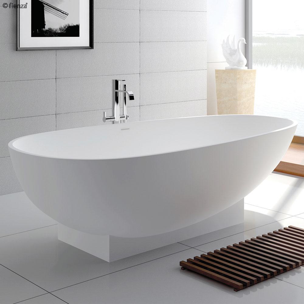 Lagoona Matte White Cast Stone Solid Surface Bath