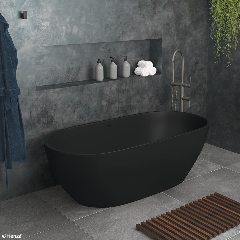 Luciana 1500 Matte Black Stone Bath - Designer Bathware