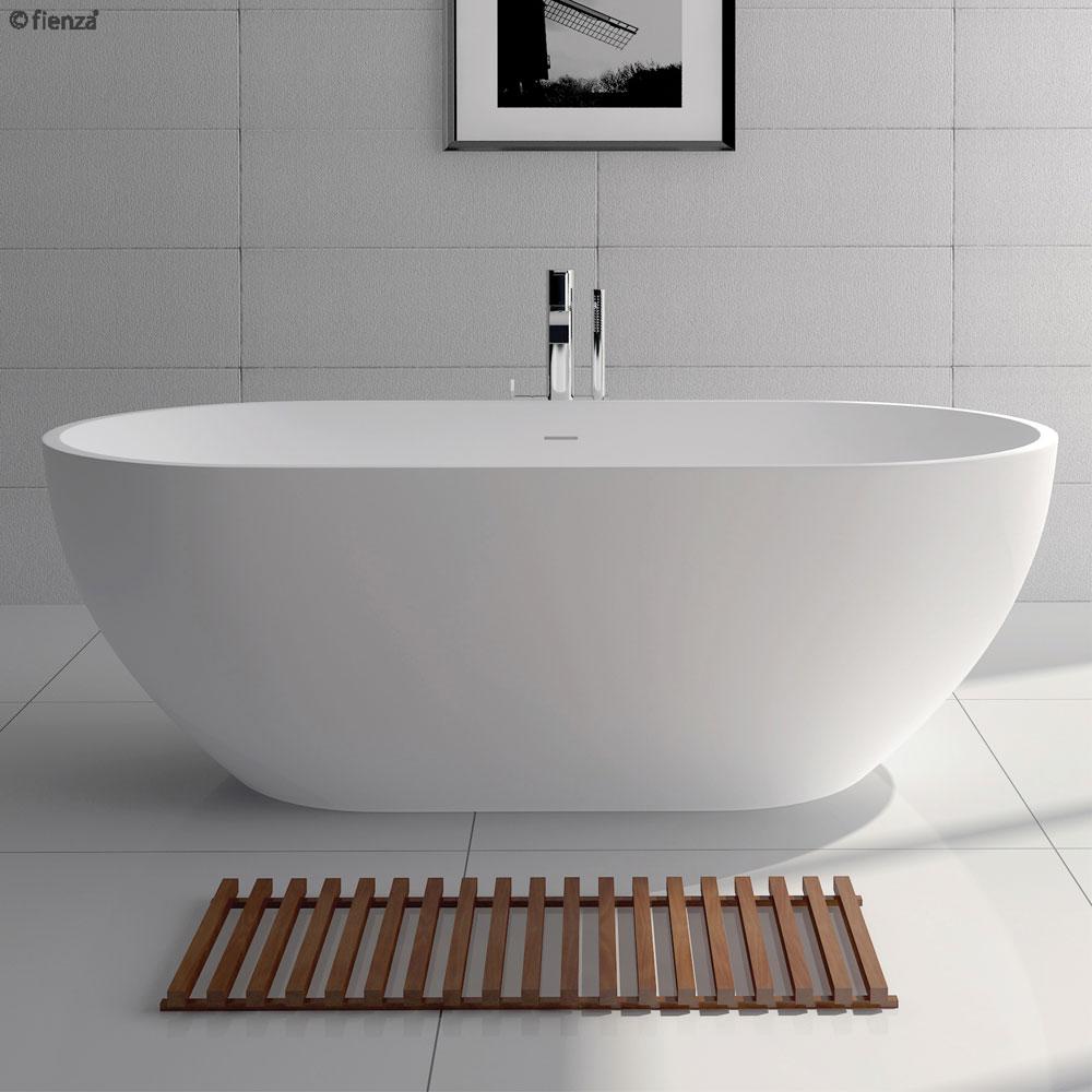 Nero 1550 Matte White Cast Stone Solid Surface Bath