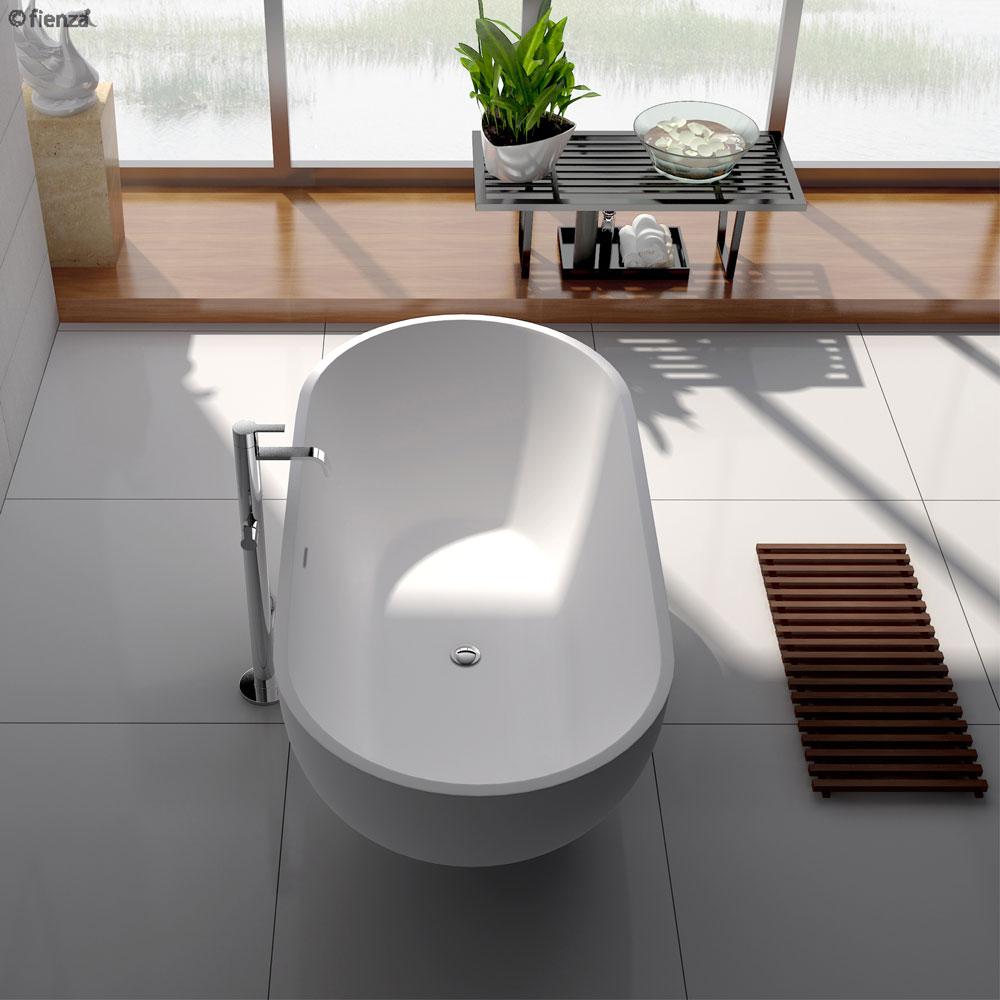 Nero 1550 Matte White Cast Stone Solid Surface Bath