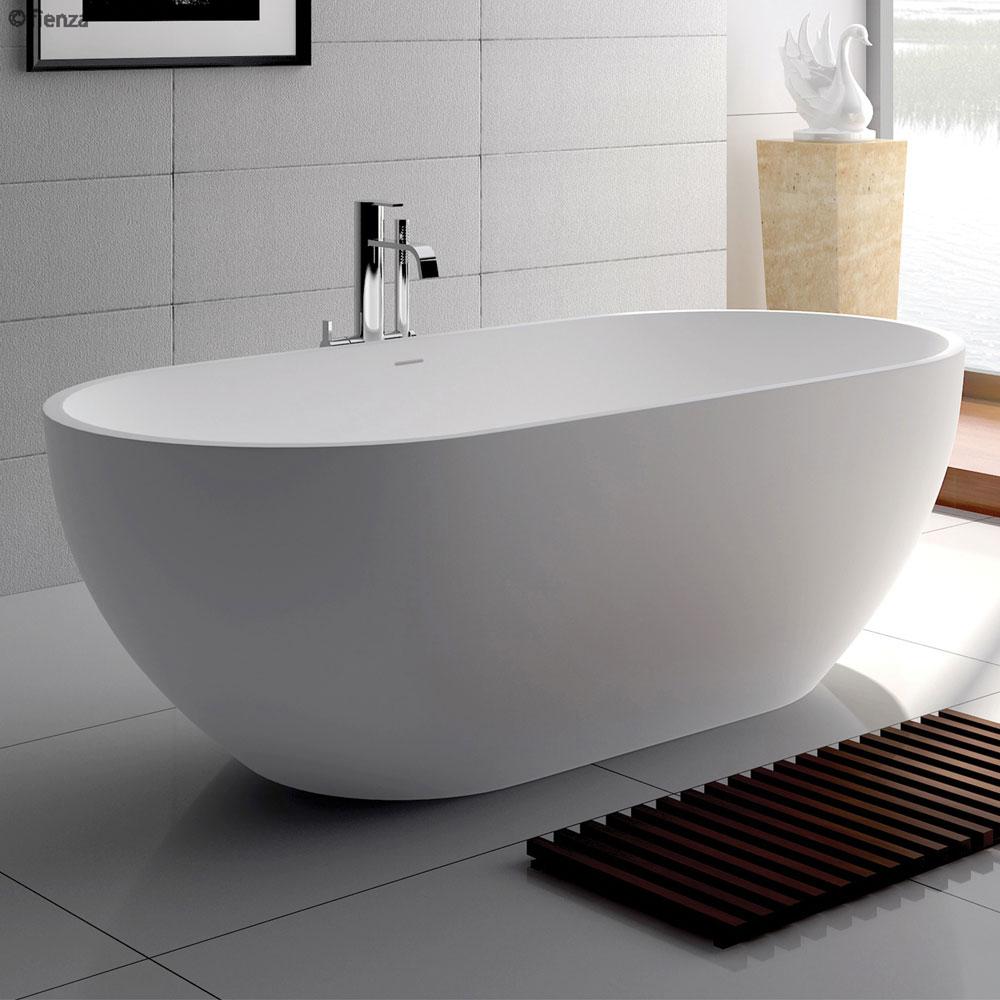 Nero 1550 Matte White Cast Stone Solid Surface Bath