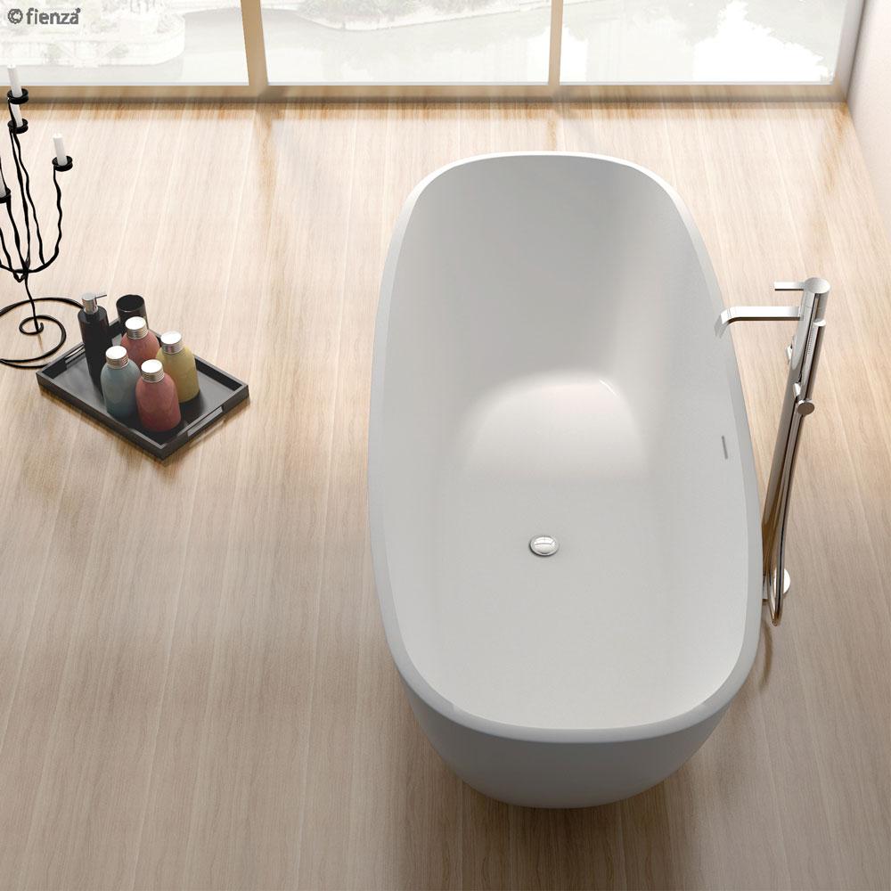 Marissa Matte White Cast Stone Solid Surface Bath