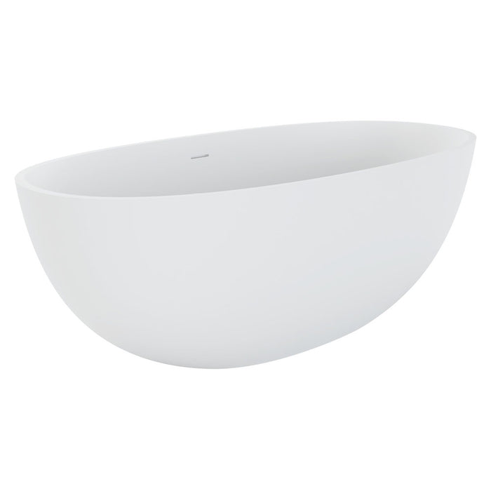 Sasso 1550mm Matte White Stone Bath - Designer Bathware