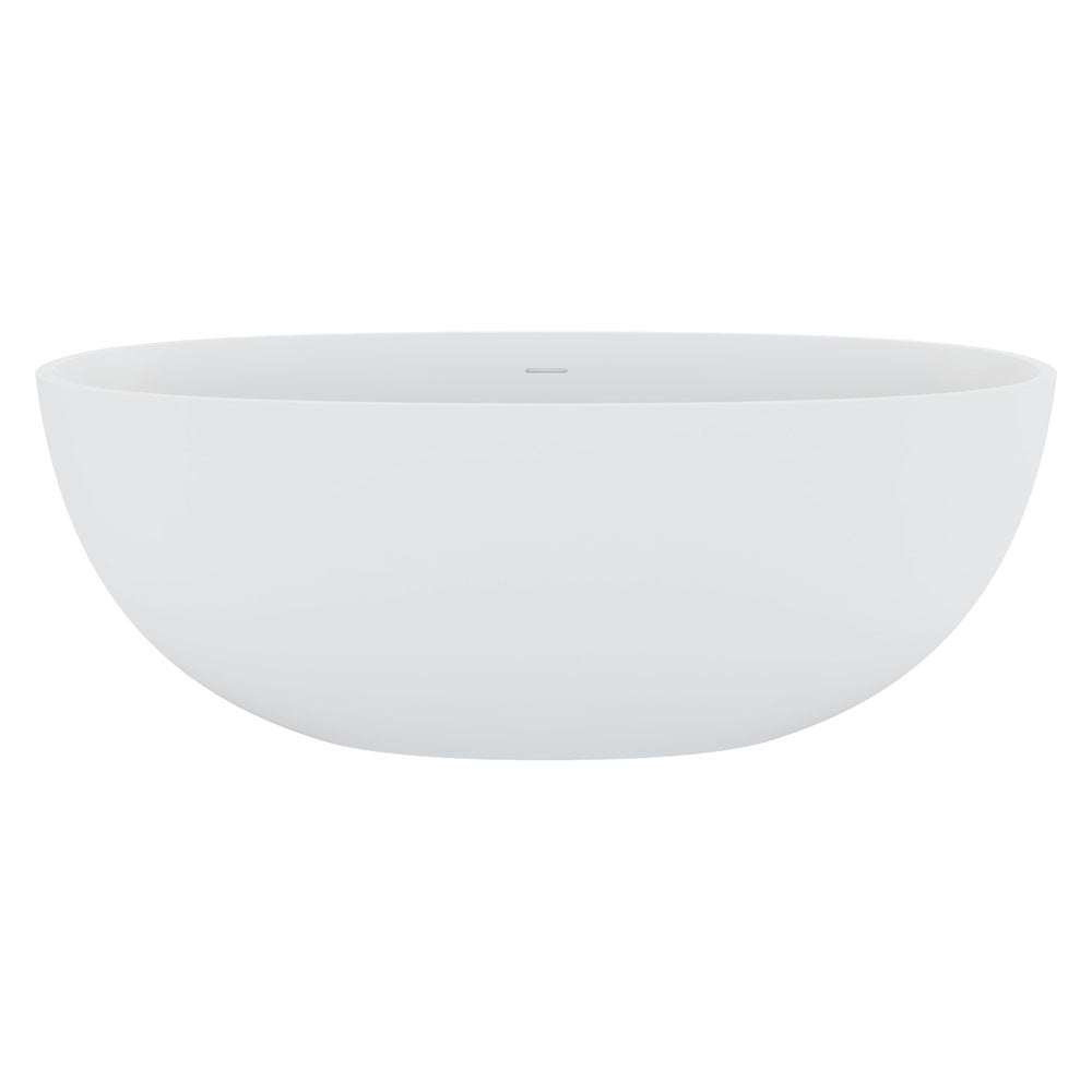 Sasso 1650mm Matte White Stone Bath - Designer Bathware