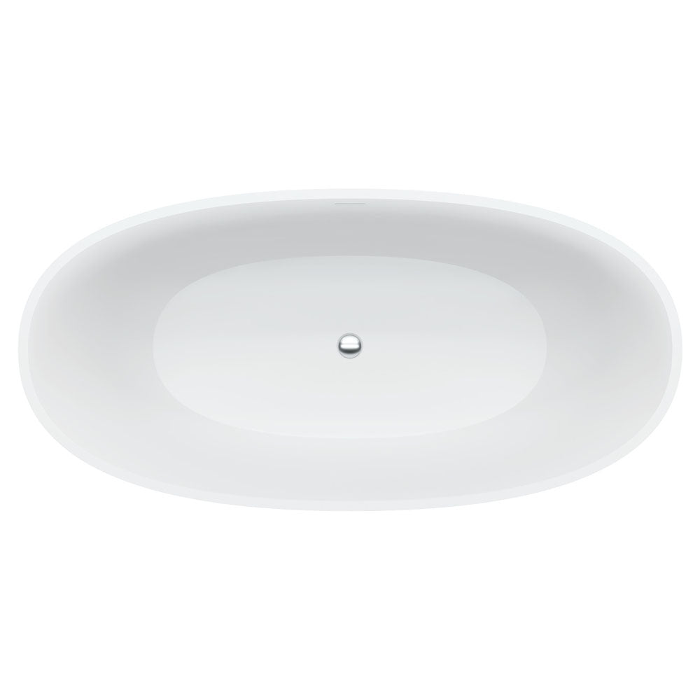 Sasso 1650mm Matte White Stone Bath - Designer Bathware