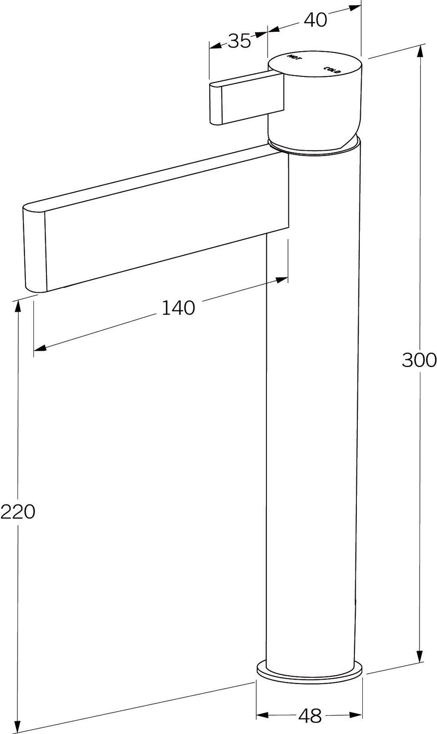 Calibre Extended Basin mixer - Designer Bathware