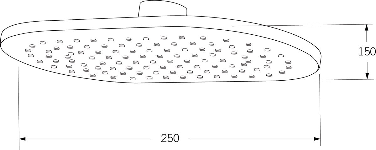 Calibre Shower Head Oval 250mm - Designer Bathware