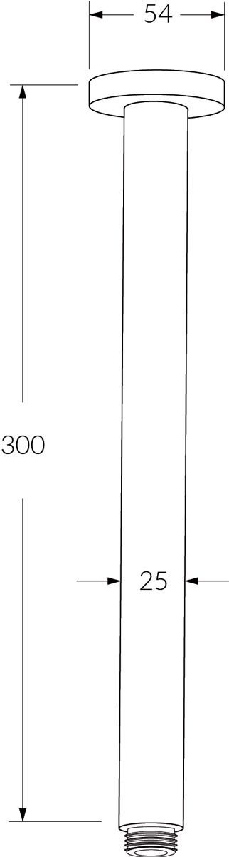 Calibre Vertical Shower Arm 300mm - Designer Bathware