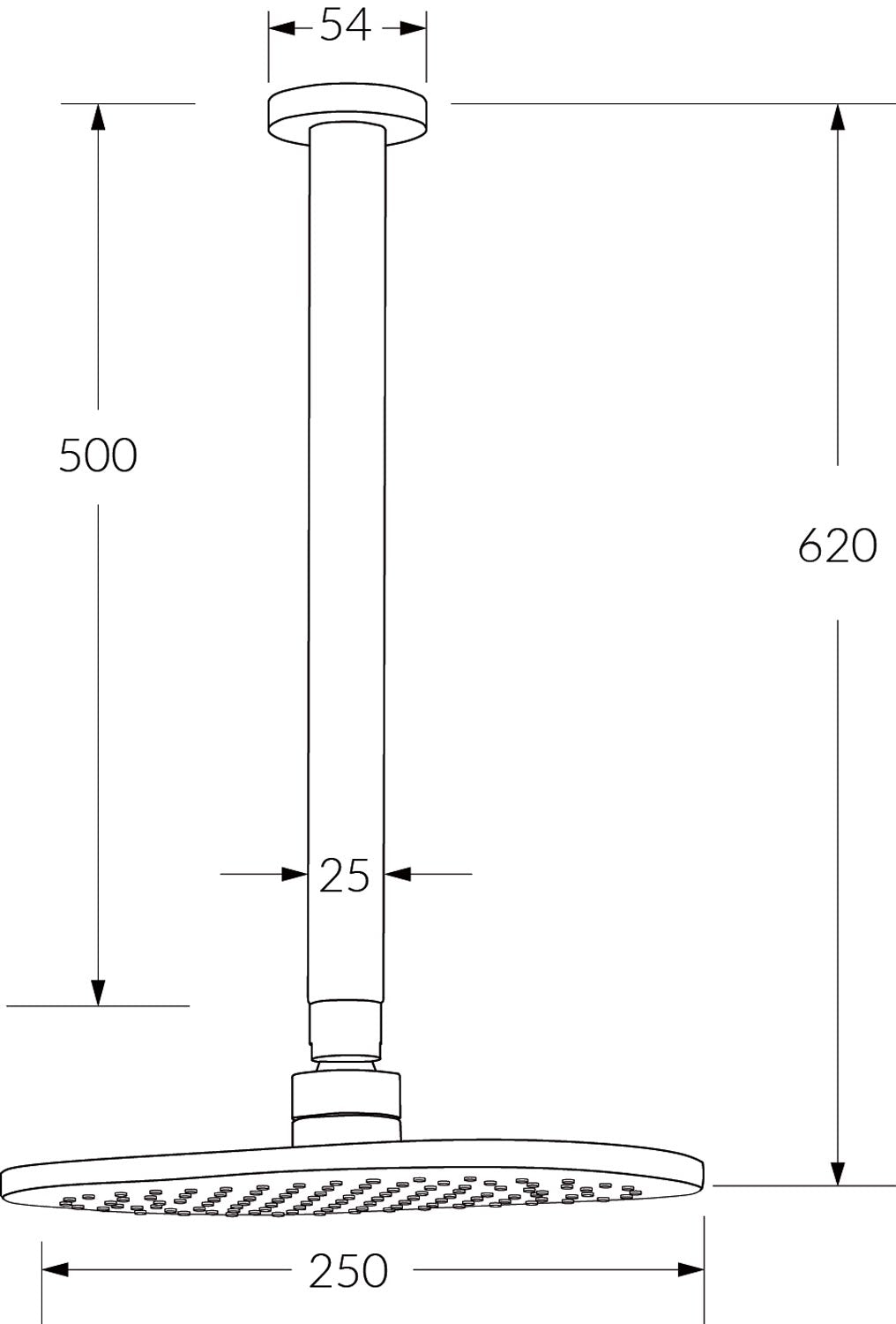 Calibre Vertical Shower 500mm - Designer Bathware
