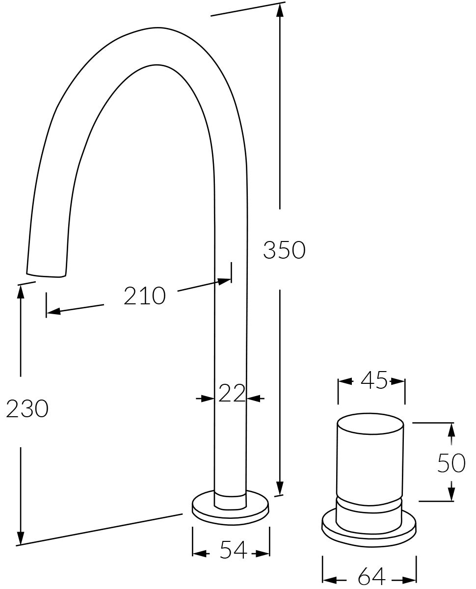 Basin Sink Hob Mixer Set - Designer Bathware