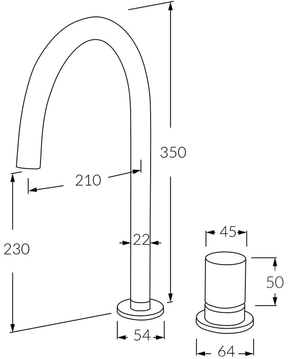 Basin Sink Hob Mixer Set - Designer Bathware