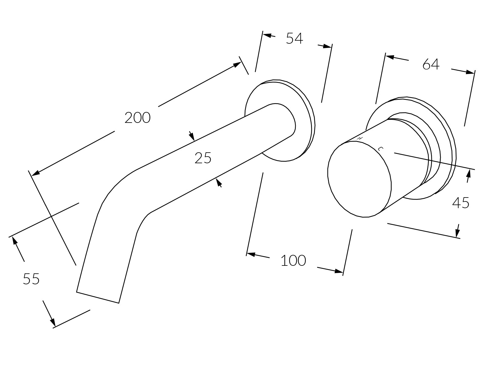Circa Wall Bath Mixer Outlet System 200mm - Designer Bathware
