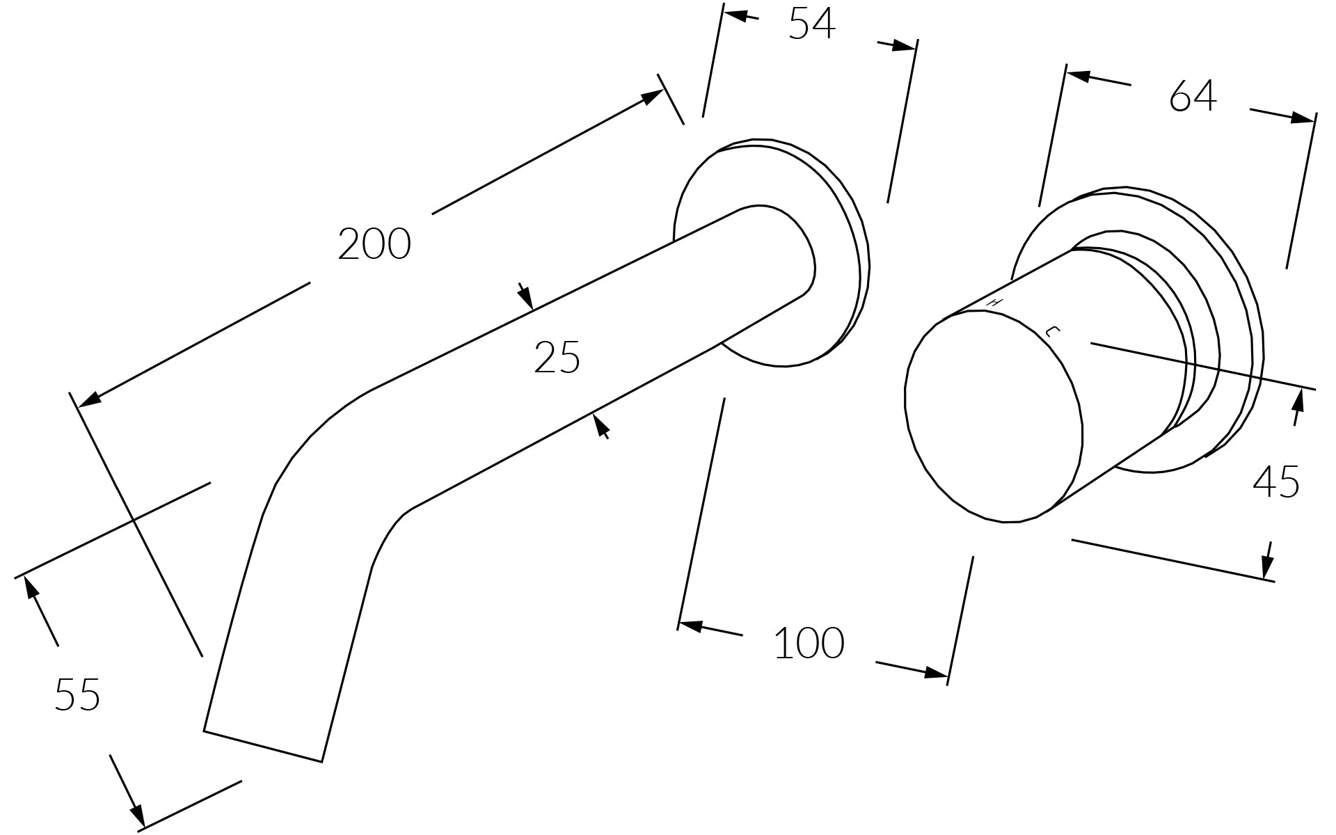 Circa Wall Basin Mixer Outlet System 200mm - Designer Bathware