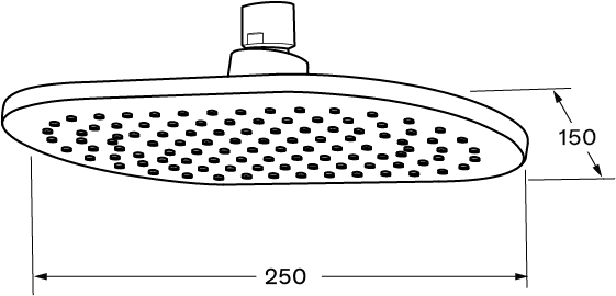 Duet Shower Head Oval 250mm - Designer Bathware
