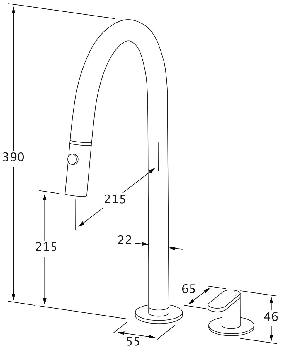 Duet Sink Progressive Mixer Set Pull Out Spray - Designer Bathware