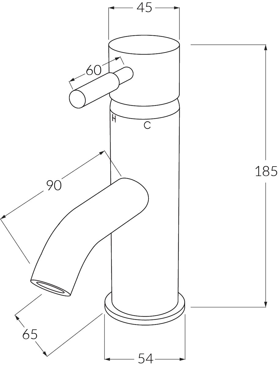 Voda Basin Mixer 316SS - Designer Bathware