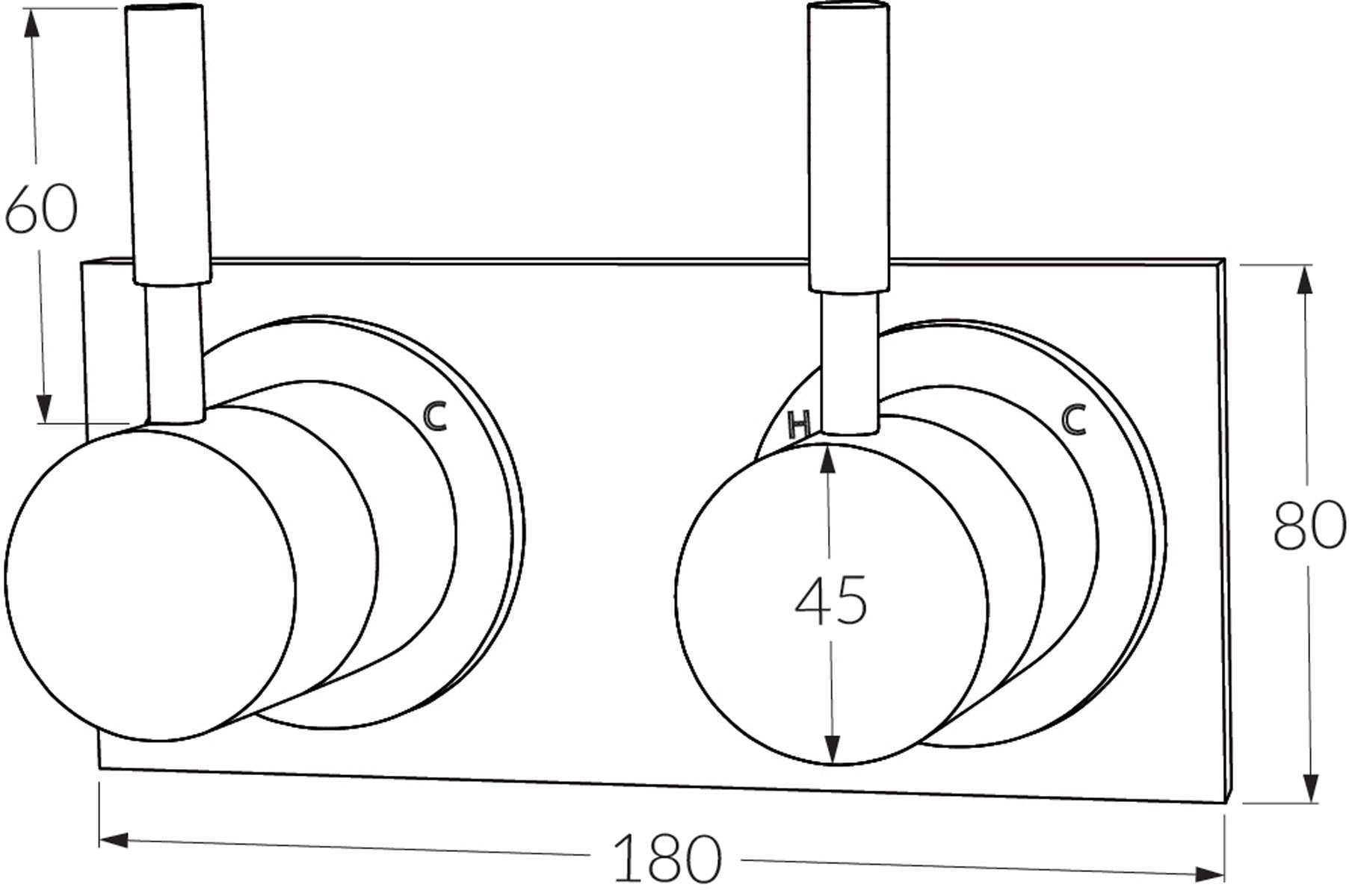 Voda Dual Mixer System - Designer Bathware
