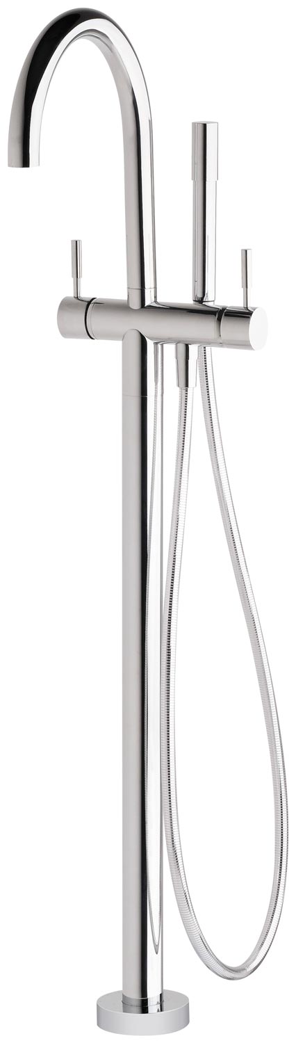Voda Floormount Mixer with Handshower - Designer Bathware
