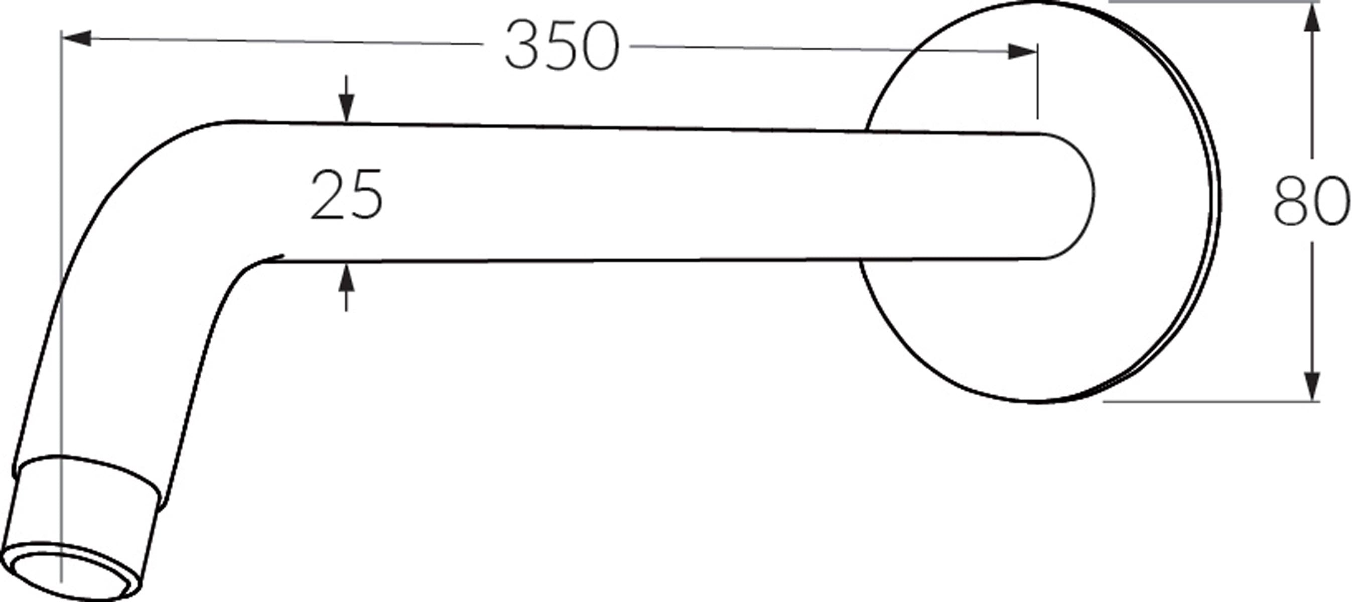 Voda Horizontal Shower Arm - Designer Bathware