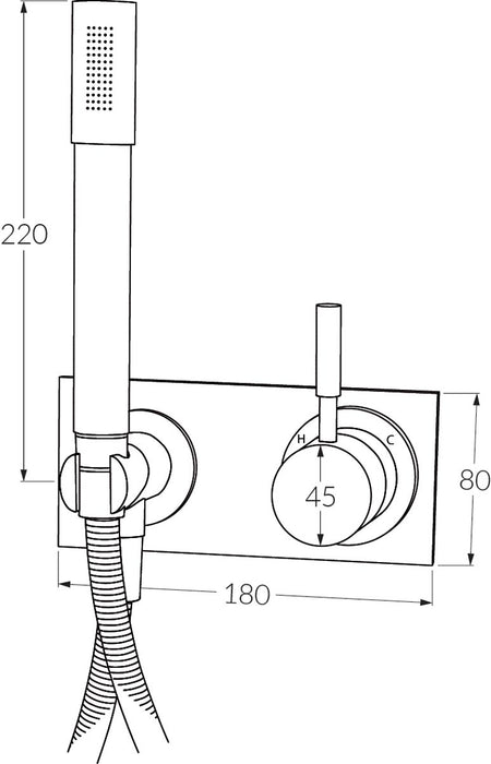 Voda Mixer Handshower System - Designer Bathware