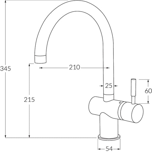 Voda Sink Mixer Curved 316SS - Designer Bathware