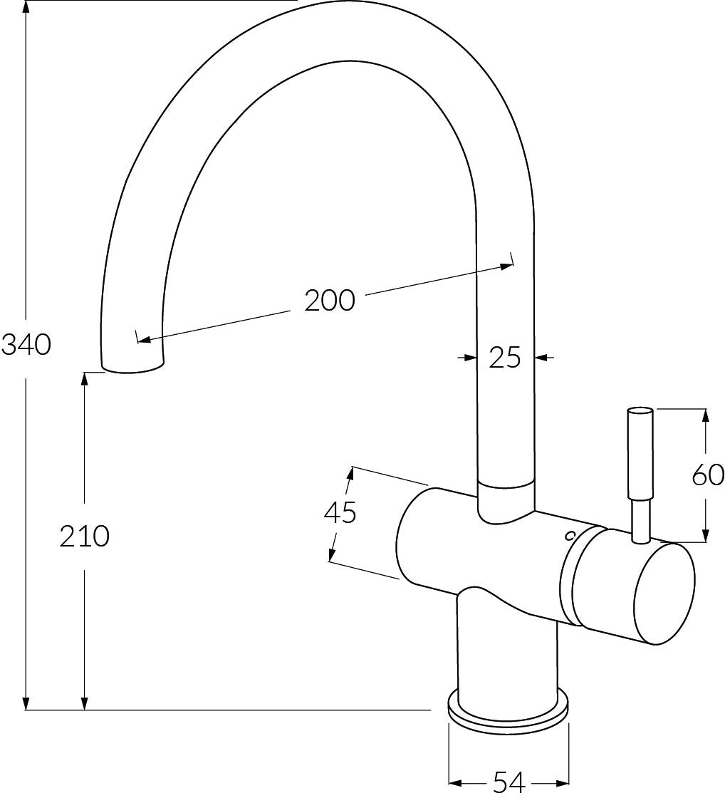 Voda Sink Mixer Curved - Designer Bathware