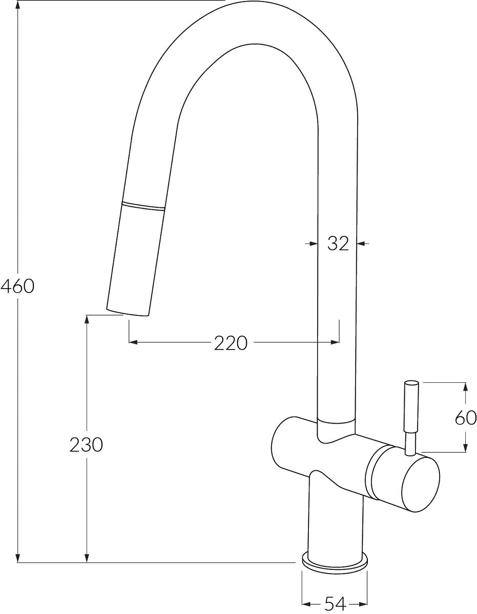 Voda Sink Mixer Pull Out - Designer Bathware