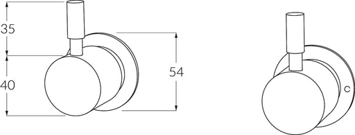 Voda Wall Top Assembly 316 SS - Designer Bathware