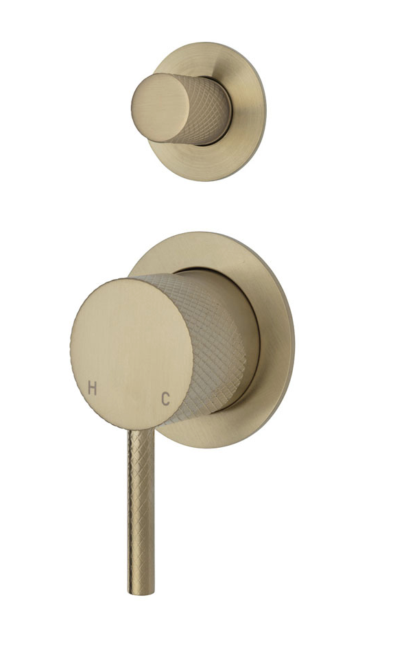 AXLE Wall Diverter Mixer on Small Round Plates - Designer Bathware