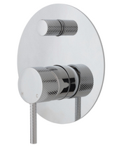 Axle Wall Diverter Mixer on Large Round Plate - Designer Bathware