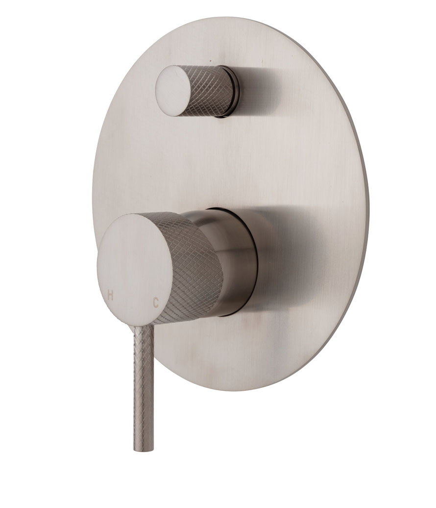 Axle Wall Diverter Mixer Large Round Plate - Designer Bathware