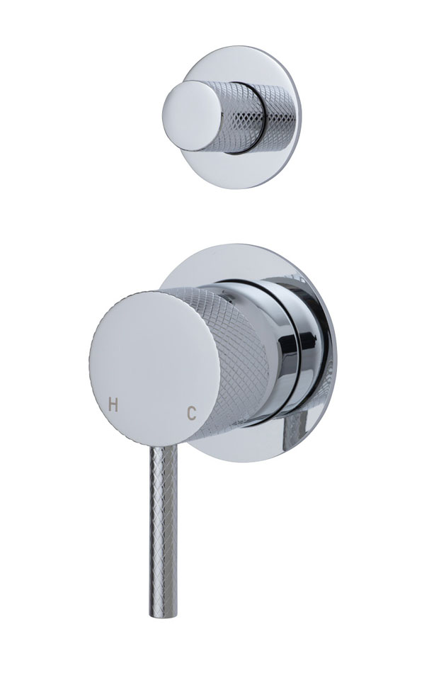 AXLE Wall Diverter Mixer on Small Round Plates - Designer Bathware