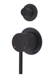 AXLE Wall Diverter Mixer on Small Round Plates - Designer Bathware