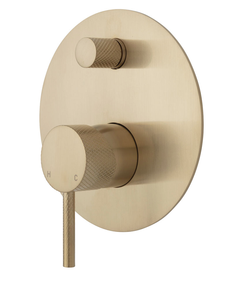 Axle Wall Diverter Mixer Large Round Plate - Designer Bathware