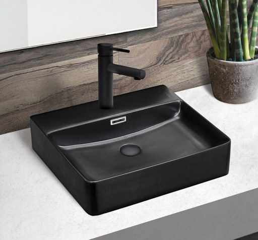 Petra Matte Black Above Counter Basin - Designer Bathware