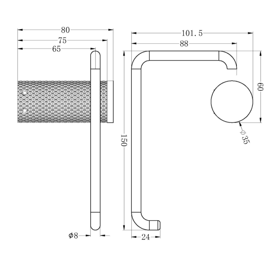 Opal Toilet Roll Holder - Designer Bathware