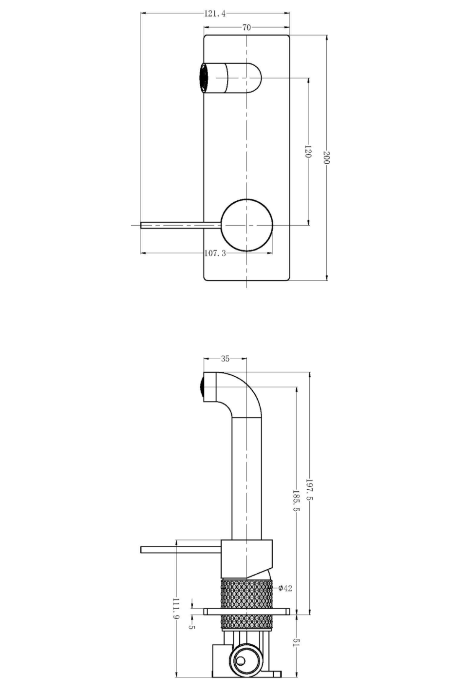 Opal Wall Basin/Bath Mixer - Designer Bathware