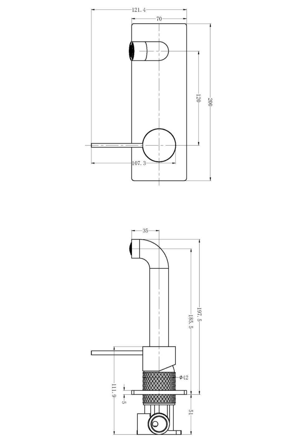 Opal Wall Basin/Bath Mixer - Designer Bathware