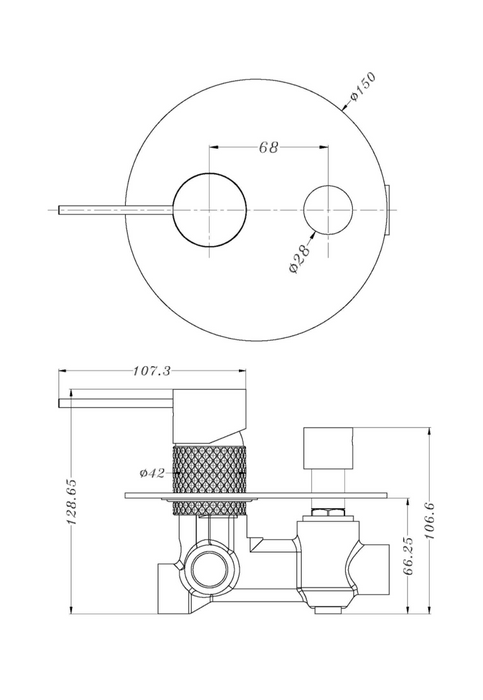 Mecca Shower Mixer With Divertor - Designer Bathware