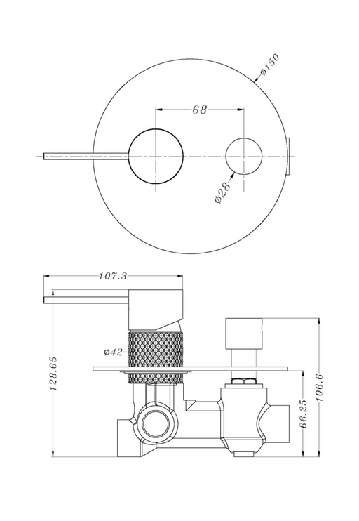 Mecca Shower Mixer With Divertor - Designer Bathware