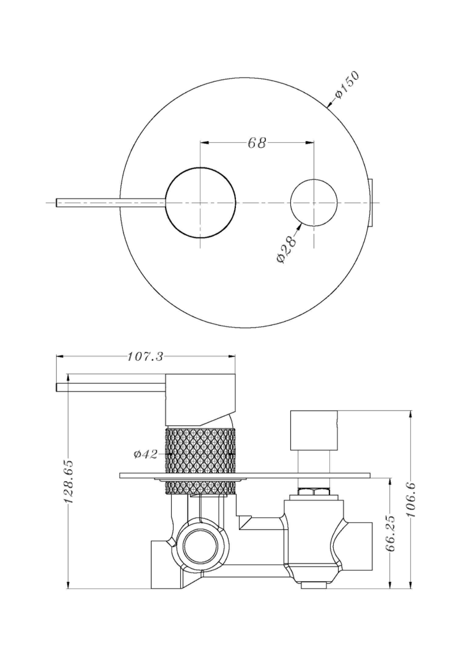 Opal Shower Mixer With Divertor - Designer Bathware